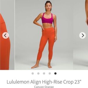 Lululemon Align 23” Crop Canyon Orange Leggings